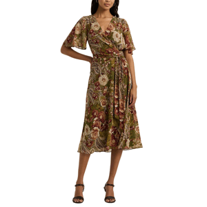 Lauren Ralph Lauren Floral Belted Crinkle Georgette Dress